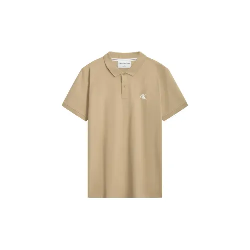 Calvin Klein Polo Shirts Men Light Gray Coffee