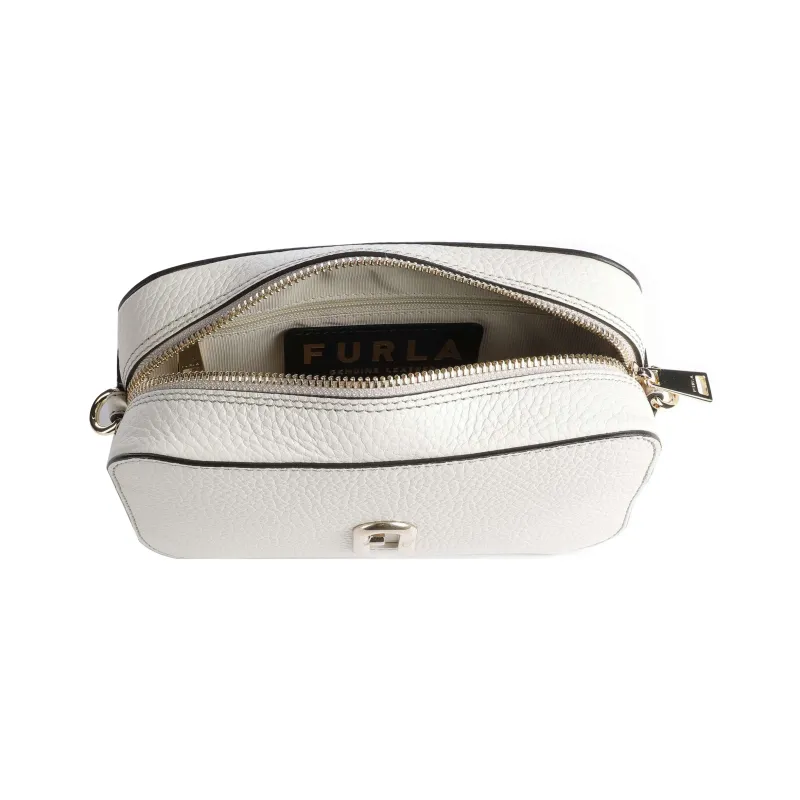 Furla Primula Grained Leather Camera Bags Crossbody Bag Shoulder Bag Women's White-2