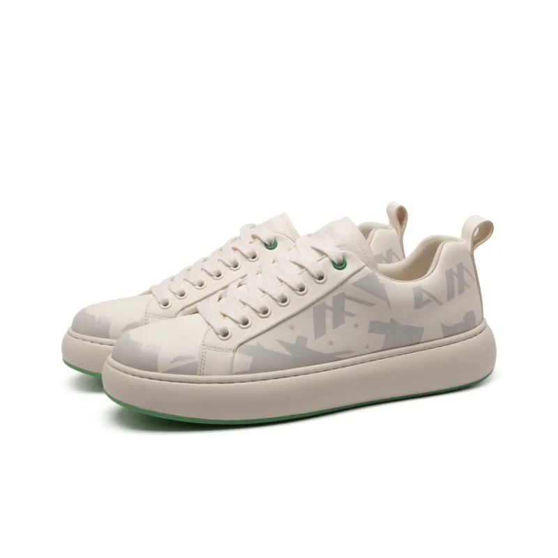 Anthony Miles Cow Leather Stylish Skateboarding Shoes Men's Ecru-1