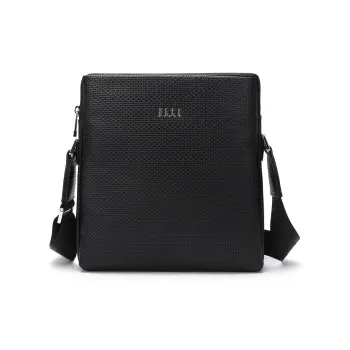 ELLE HOMME Top Grain Cow Leather Shoulder Bag Regular Men's Solid Color