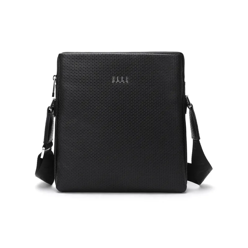 ELLE HOMME Top Grain Cow Leather Shoulder Bag Regular Men's Solid Color-0
