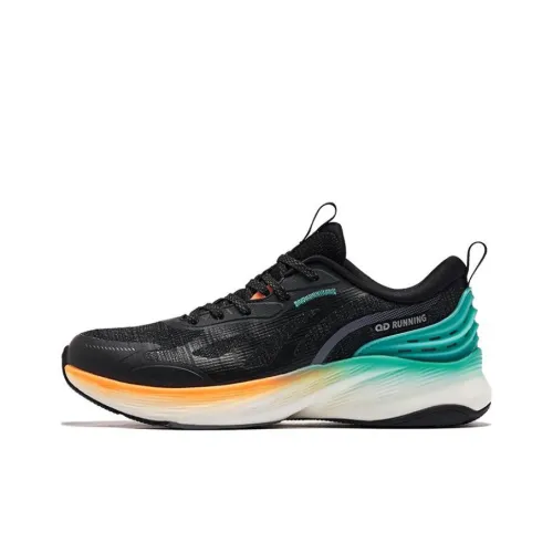 QIAODAN Stream 3.0 Running Shoes Men Low-Top Black/Orange/Green