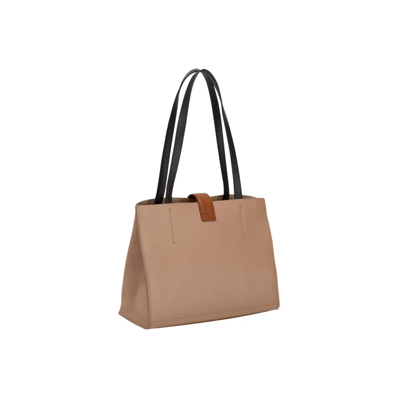 Furla Sofia Collection Grained Leather Tote Bag Shopping Bag One Shoulder Handbag Large Size Women's Yellow Clay Color-1