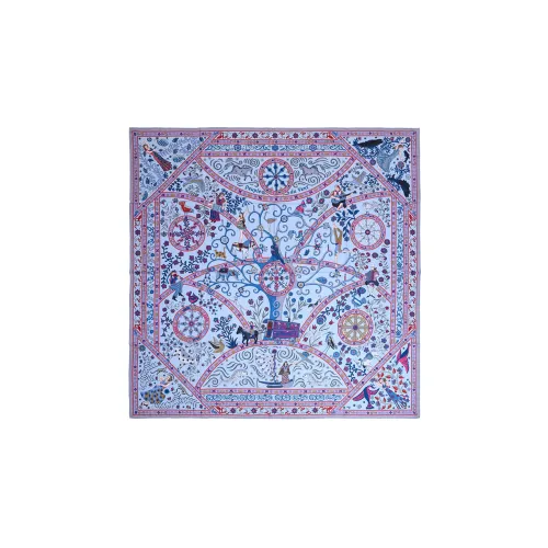 HERMES Knit Scarves Unisex Blue/Purple