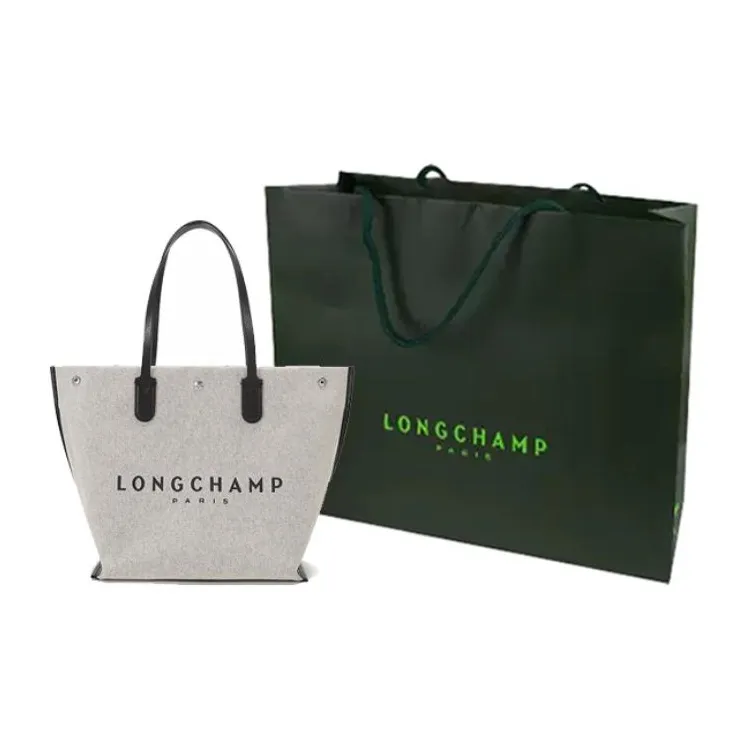 LONGCHAMP Logo print Canvas Tote-12