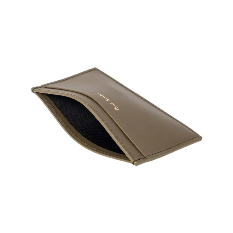Paul Smith Calfskin With Lambskin Card Holder Men's Khaki-3