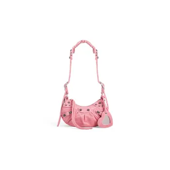 Balenciaga Le Cagole Fabric Crossbody Bag Shoulder Bag Small Size Women's Pink