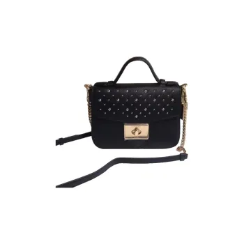 COACH Cassidy Leather Messenger Bag Portable Crossbody Bag Shoulder Bag Small Size Women's Black