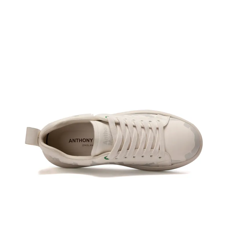 Anthony Miles Cow Leather Stylish Skateboarding Shoes Men's Ecru-2