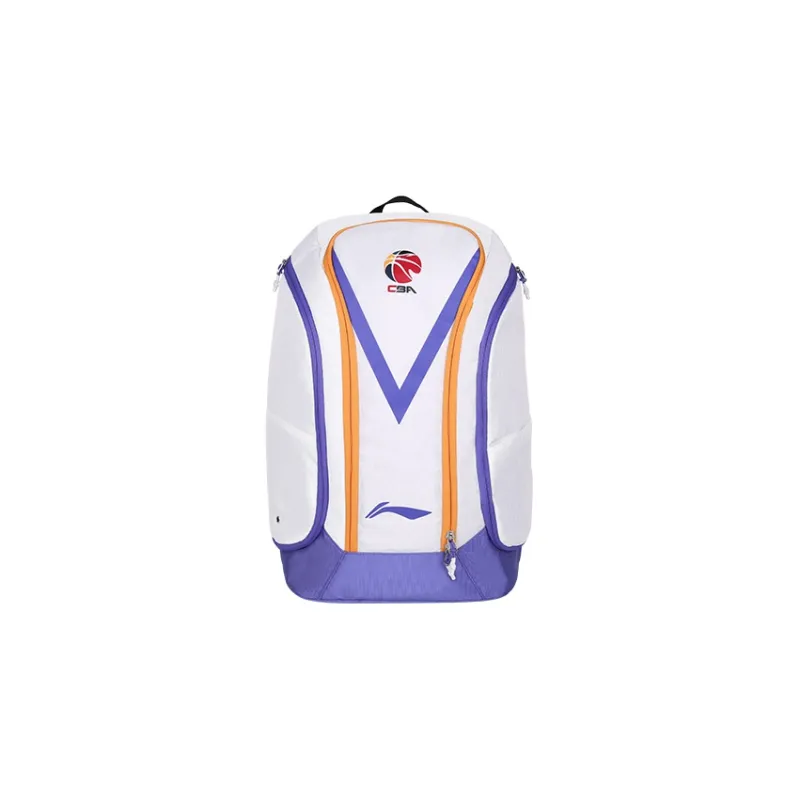 LiNing Artificial Leather Fabric Basketball Bag Backpack Regular Unisex Purple/White-0