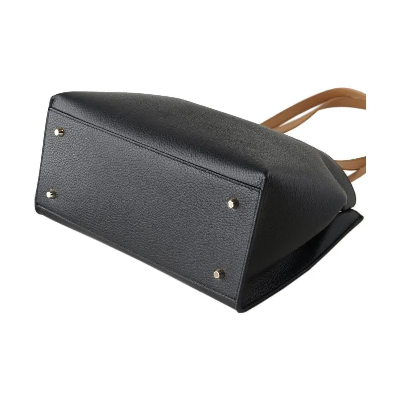 Furla Sofia Collection Grained Leather Tote Bag Shopping Bag One Shoulder Handbag Large Size Women's Black-3