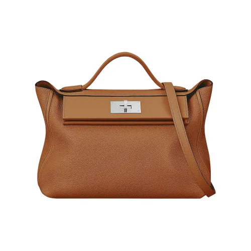 HERMES 24/24 Taurillon Maurice With Swift Calfskin Shoulder Bag Crossbody Bag Handbag Women's Brown