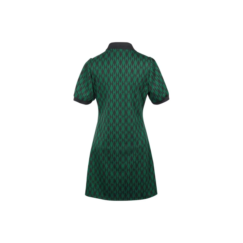3COLOUR Sancai/3COLOUR Ibudu Series Short-Sleeved Dresses Women's Black Green-1