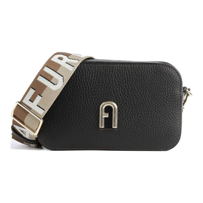 Furla Primula Grained Leather Camera Bags Crossbody Bags Shoulder Bags Small Size Women's Black-0