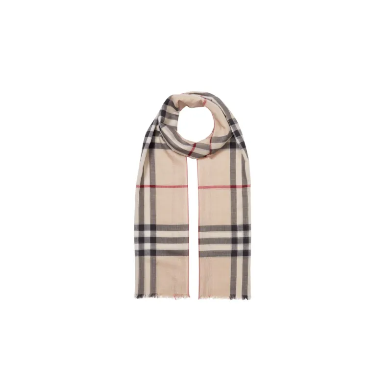 Burberry Check Wool Silk Scarf-1