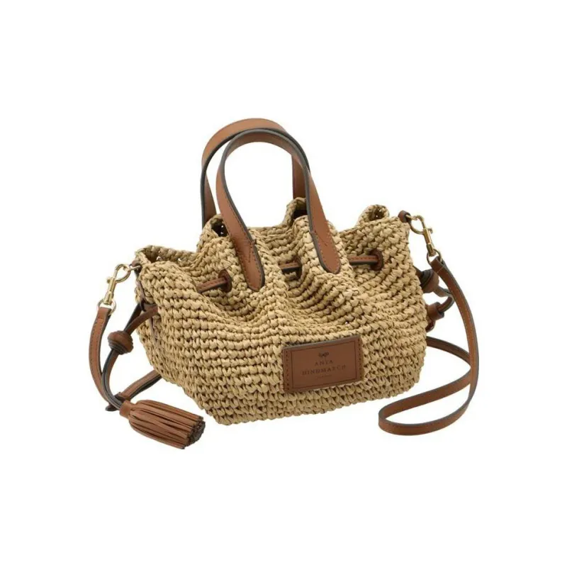 Anya Hindmarch Raffia Shoulder Bag Crossbody Bag Handbag Women's Light Brown-1