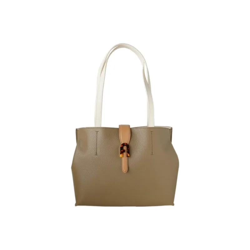 Furla Sofia Collection Grained Leather Tote Bag Shopping Bag One Shoulder Handbag Large Size Women's Tawny-0