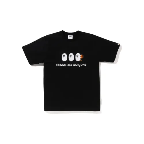 A BATHING APE CDG Collaboration T-Shirts Unisex Black