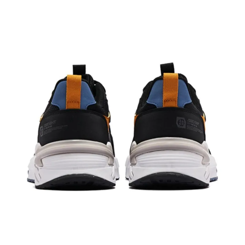 QIAODAN Anti-Slip And Wear-Resistant Breathable Low-Top Running Shoes Men's Black Gray Blue-2
