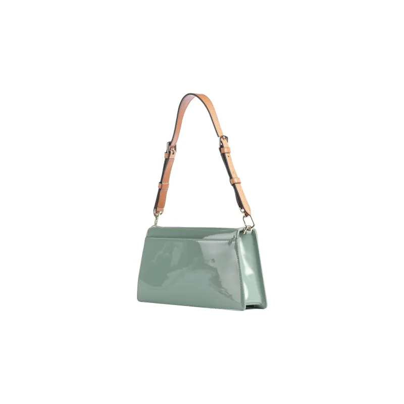 Furla Shiny Leather Handbag, Shoulder Bag Medium Size Women's Olive Green-1