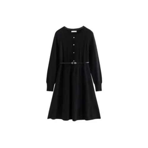 Inman Long-Sleeved Dresses Women's Midnight Black