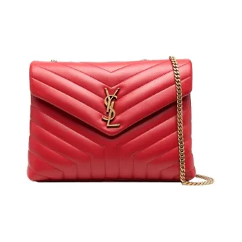 SAINT LAURENT LOULOU Calfskin Portable Crossbody Bag Shoulder Bag Women's Red