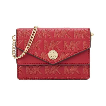 MICHAEL KORS Artificial Leather Envelope Bag Crossbody Bag Shoulder Bag Small Size Women's Red