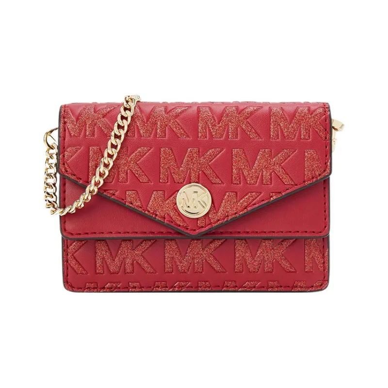 MICHAEL KORS Artificial Leather Envelope Bag Crossbody Bag Shoulder Bag Small Size Women's Red-0