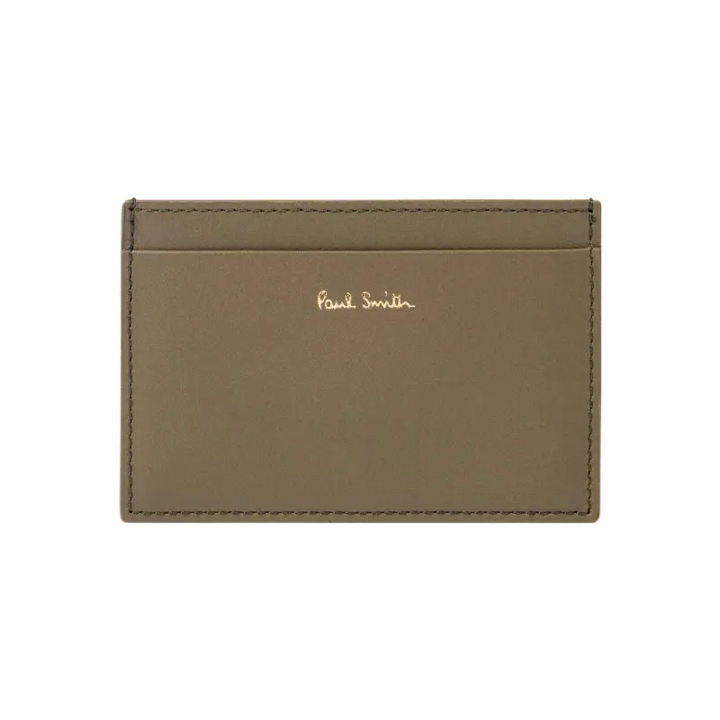 Paul Smith Calfskin With Lambskin Card Holder Men's Khaki-0