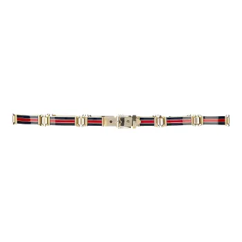 GUCCI 1980's Striped Enamel Belt