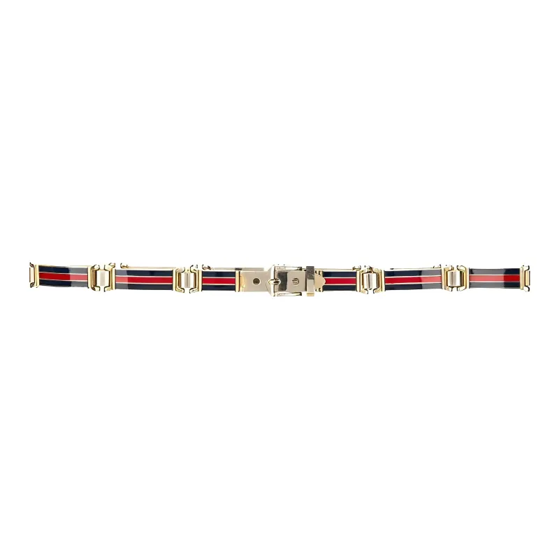 GUCCI 1980's Striped Enamel Belt-0