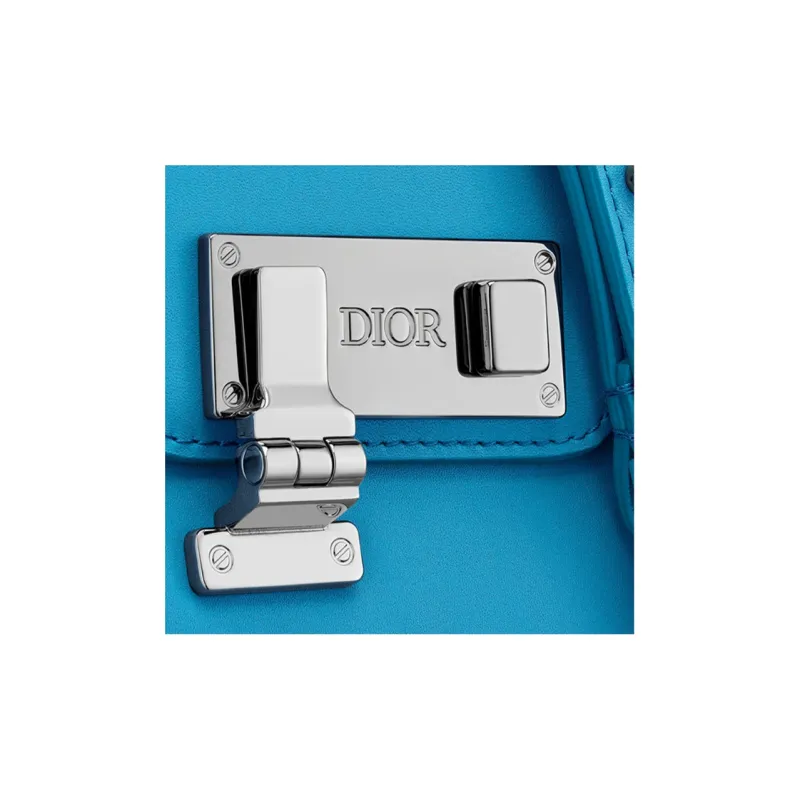 DIOR Lock Cow Leather Shoulder Bag, Crossbody Bag, Cell Phone Pouch, Clutch Regular Men's Light Blue-4