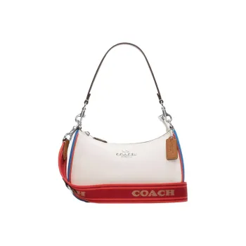 COACH Teri Cow Leather Crescent Bag, Handbag, Shoulder Bag Women's White