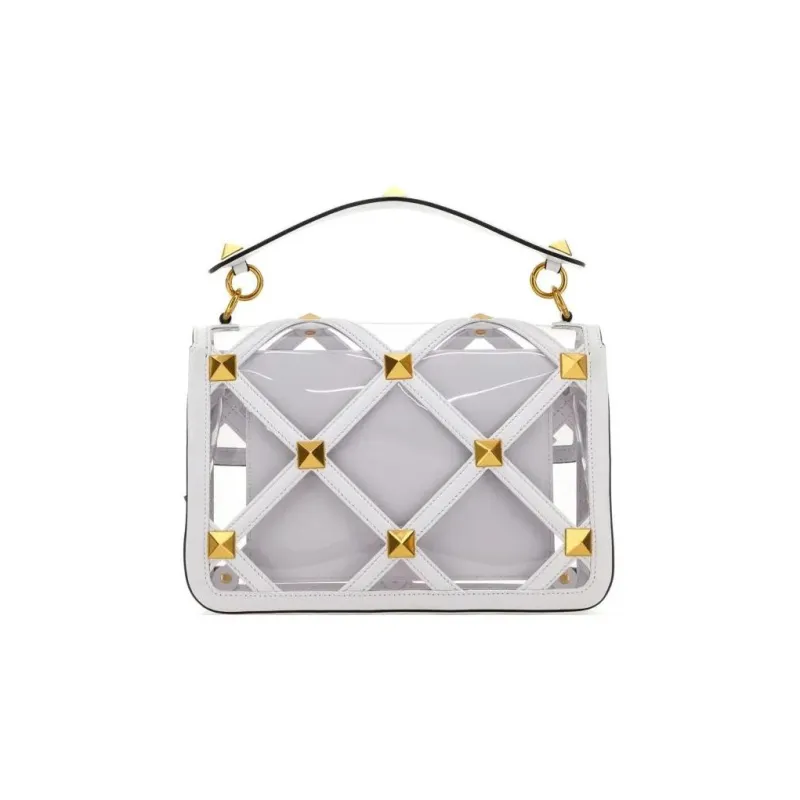 Valentino Leather Handbag Large Size Women's White-4