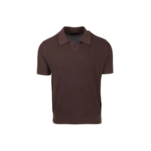 ROBERTO COLLINA Polo Shirts Men Brown