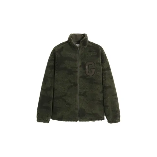 GAP Velvet Jackets Unisex Green Camouflage