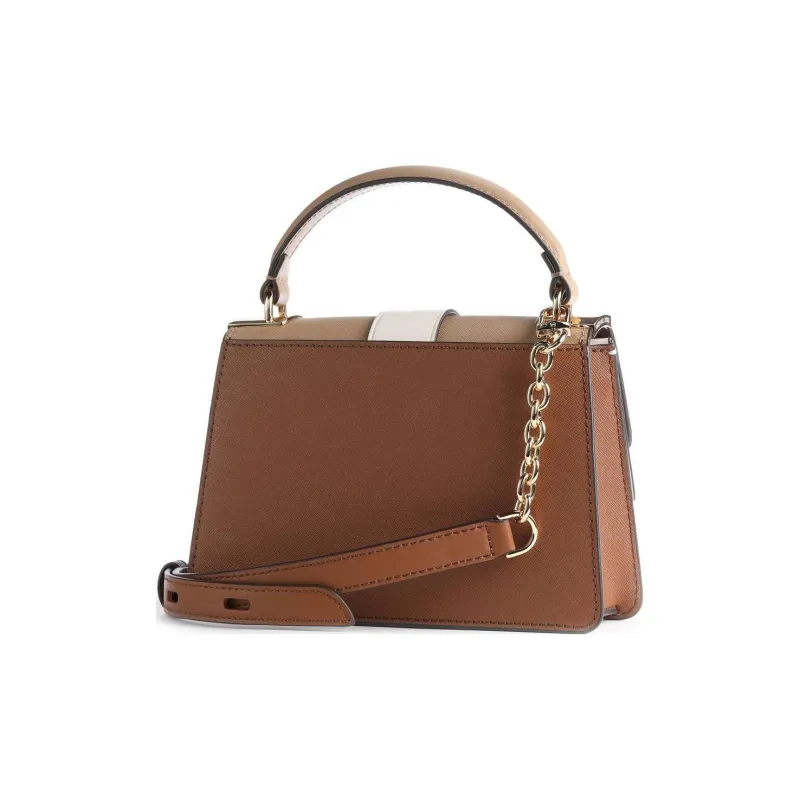 MICHAEL KORS Cow Leather Envelope Bag Crossbody Handbag Shoulder Bag Women's Walnut Brown Camel Milk White Multicolor-1