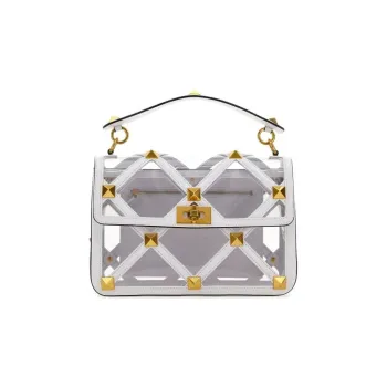 Valentino Leather Handbag Large Size Women's White
