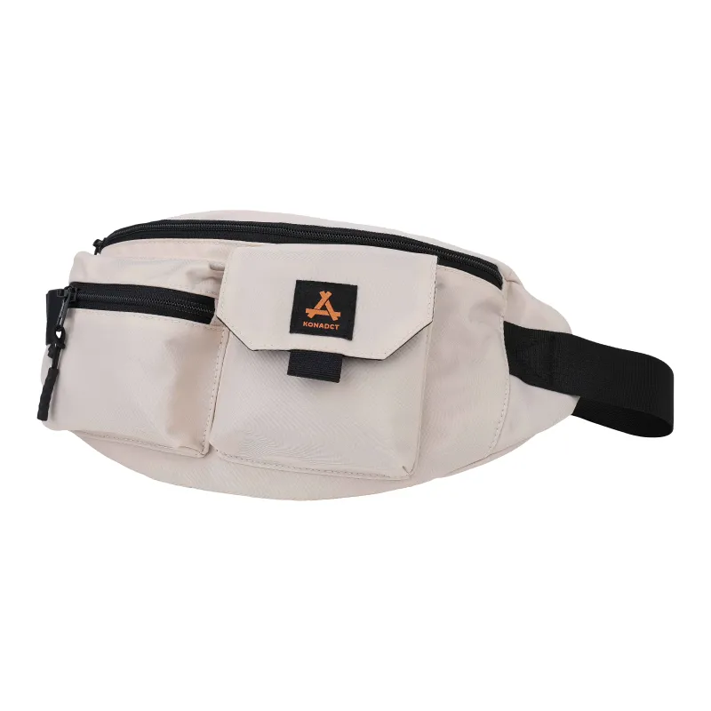 KONADCT Nylon Shoulder Bag, Fanny Pack, Crossbody Bag, Sling Bag Unisex Black/White-10