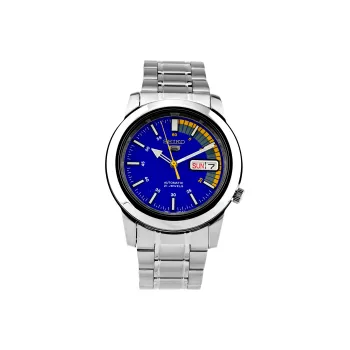 SEIKO 55 Collection Automatic Mechanical Movement Stainless Steel Strap Watch Men's Watches Blue Dial SNKK27