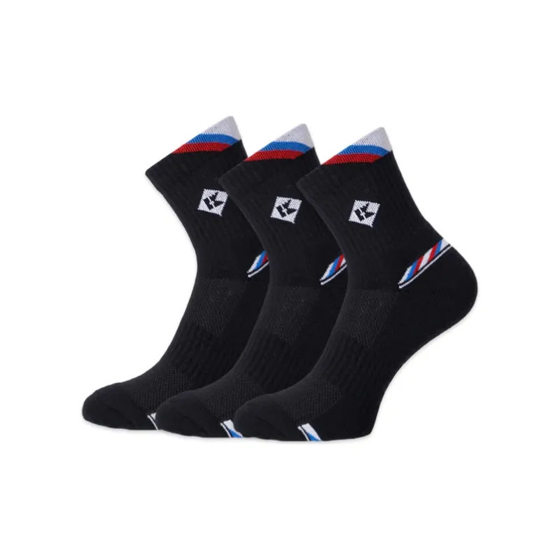KUMPOO Sports Socks White Black Powder Cotton Badminton Men's Wear Resistant Slip Resistant-3