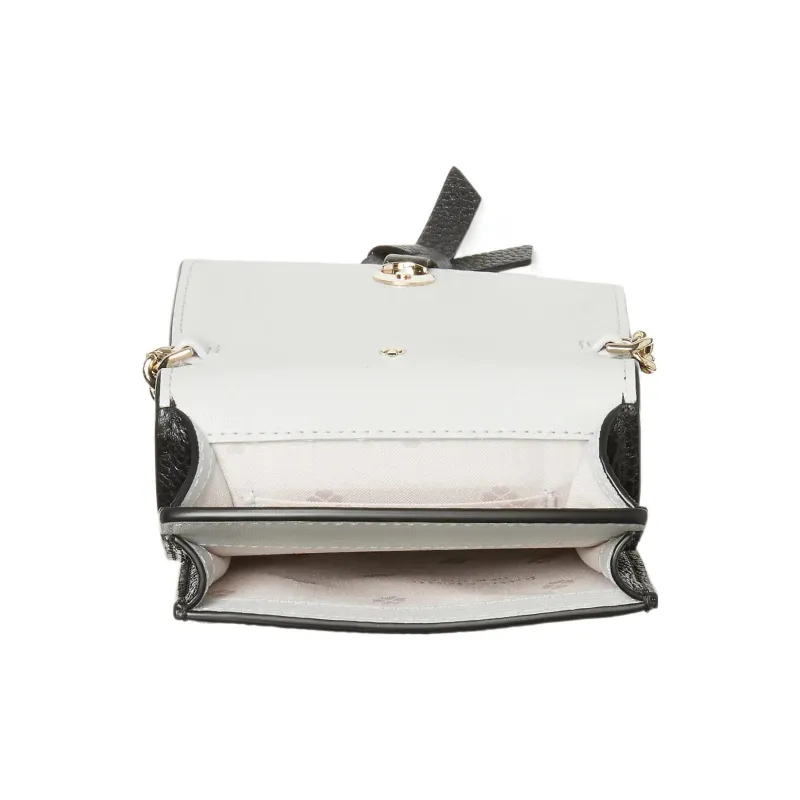 Kate Spade Knott Litchi Grain Leather Cell Phone Pouch Shoulder Bag Crossbody Bag Women's Black-2