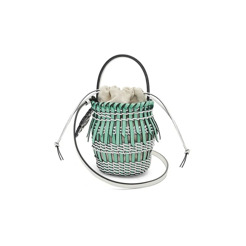 LOEWE Cow Leather Shoulder Bag, Crossbody Bag, Handbag Trumpets Women's Mint Green/Soft White-0
