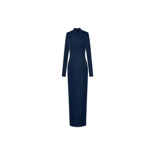 SAINT LAURENT Long-Sleeved Dresses Women's Sea Blue