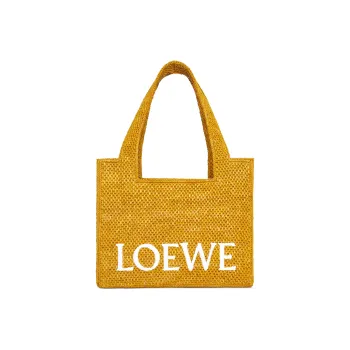 LOEWE Raffia Fiber Shoulder Bag, Crossbody Bag, Handbag Medium Size Women's Ochre