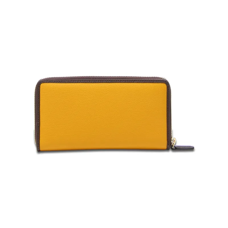 Braccialini Leather Wallet Money Clip Clutch Women's Yellow-1