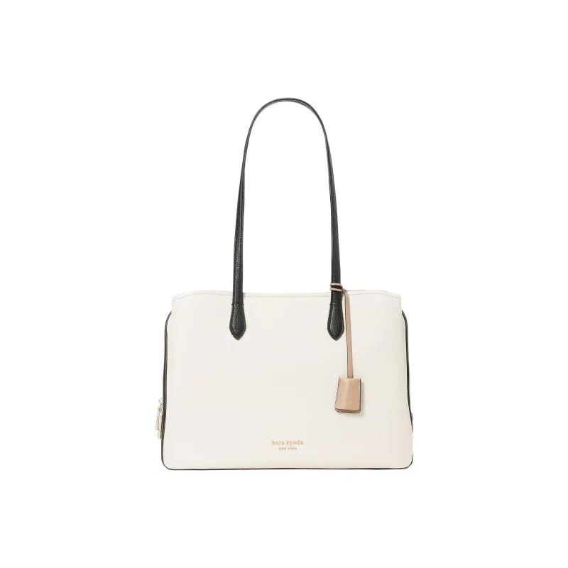 Kate Spade Hudson Litchi Grain Leather Tote Bag Shopping Bag Handbag Shoulder Bag Women's Cream White-0
