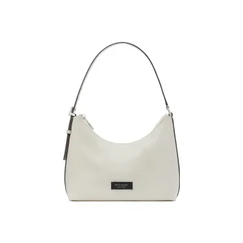 Kate Spade Sam Fabric With Cow Leather Crescent Bag, Saddle Bag, Handbag, Shoulder Bag Women's White
