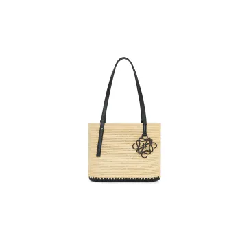 LOEWE Basket Cow Leather Handbags Shoulder Bags Women's Natural & Black