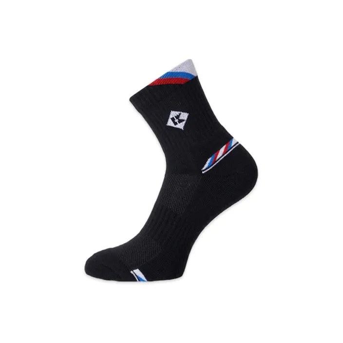 KUMPOO Sports Socks White Black Powder Cotton Badminton Men's Wear Resistant Slip Resistant-4